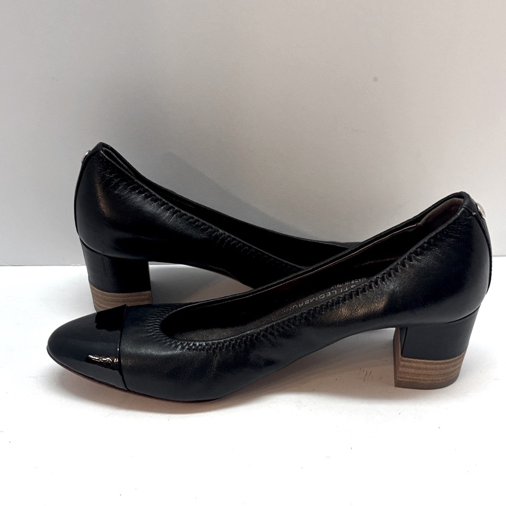 AGL Black Leather Cap Toe Shoes